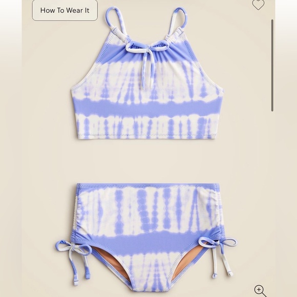 Crewcuts Other - NWT J.Crew Crewcuts Girls' Bow-Tie Two-Piece Swimsuit in Peri Breeze Tie Dye